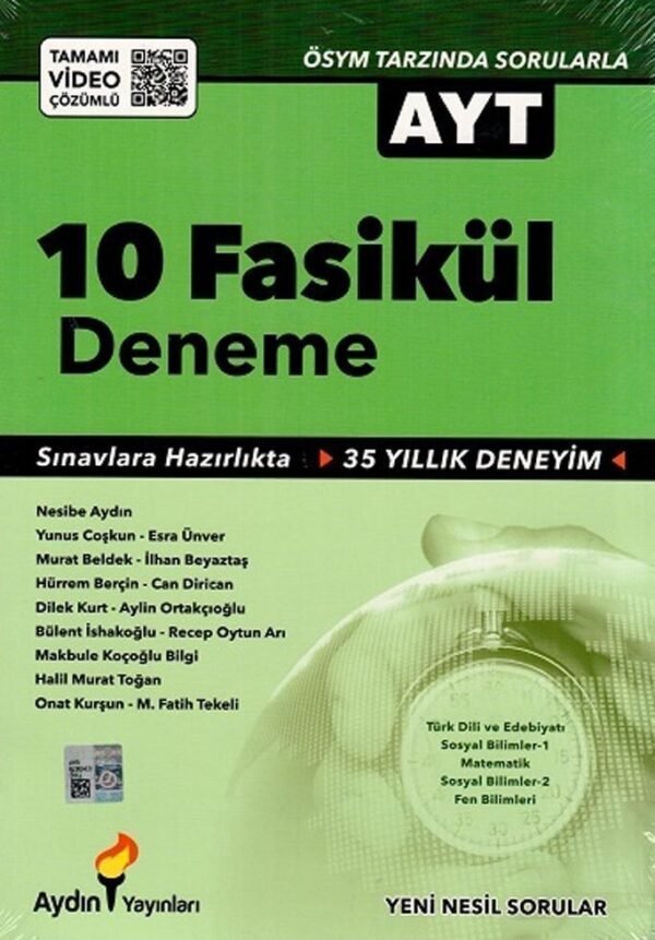 AydınYayınları Ayt 10 Fasikül Deneme