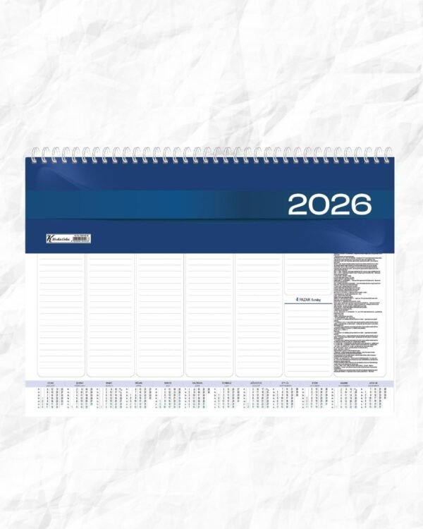 Keskin Color Spiralli Haftalık Masa Sümeni Takvimi 28x40cm (2026)