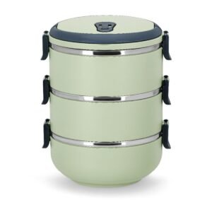 3 Katlı Sefer Tası Yemek Termosu Saklama Kabı Yeşil