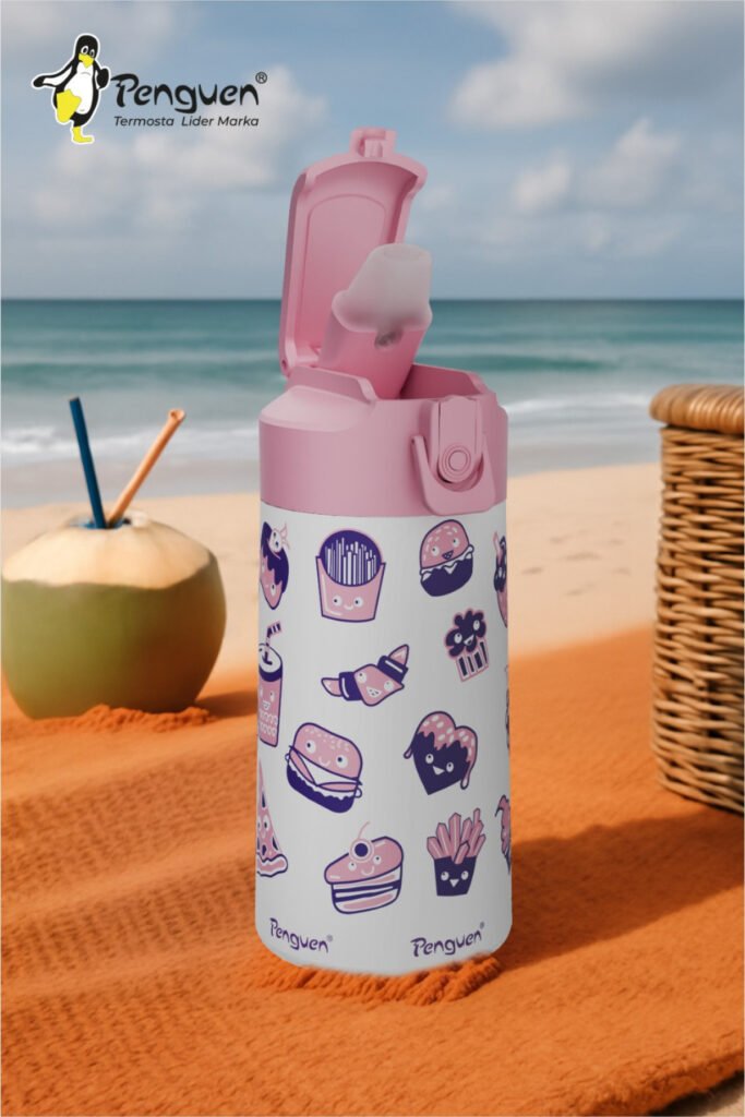 500ML Çocuk Su Matarası | Paslanmaz Çelik | Pipetli | BPA Free | Sızdırmaz Kapaklı