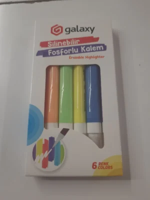 Silınebilir fosforlu kalem 6 renk galaxy